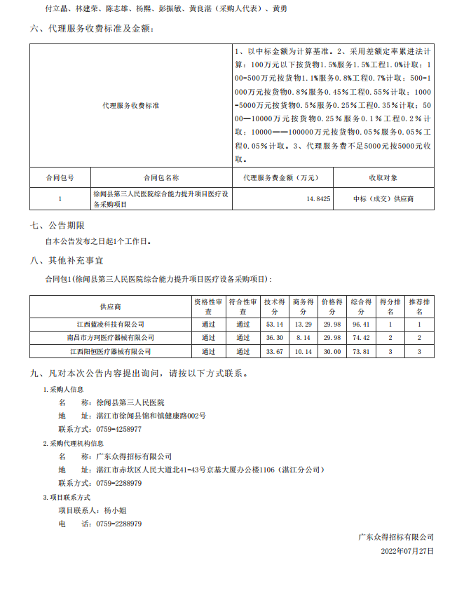 徐聞縣第三人民醫(yī)院綜合能力提升項目醫(yī)療設(shè)備采購項目【項目編號： ZDZJ22-Z09095】結(jié)果公告(圖3)